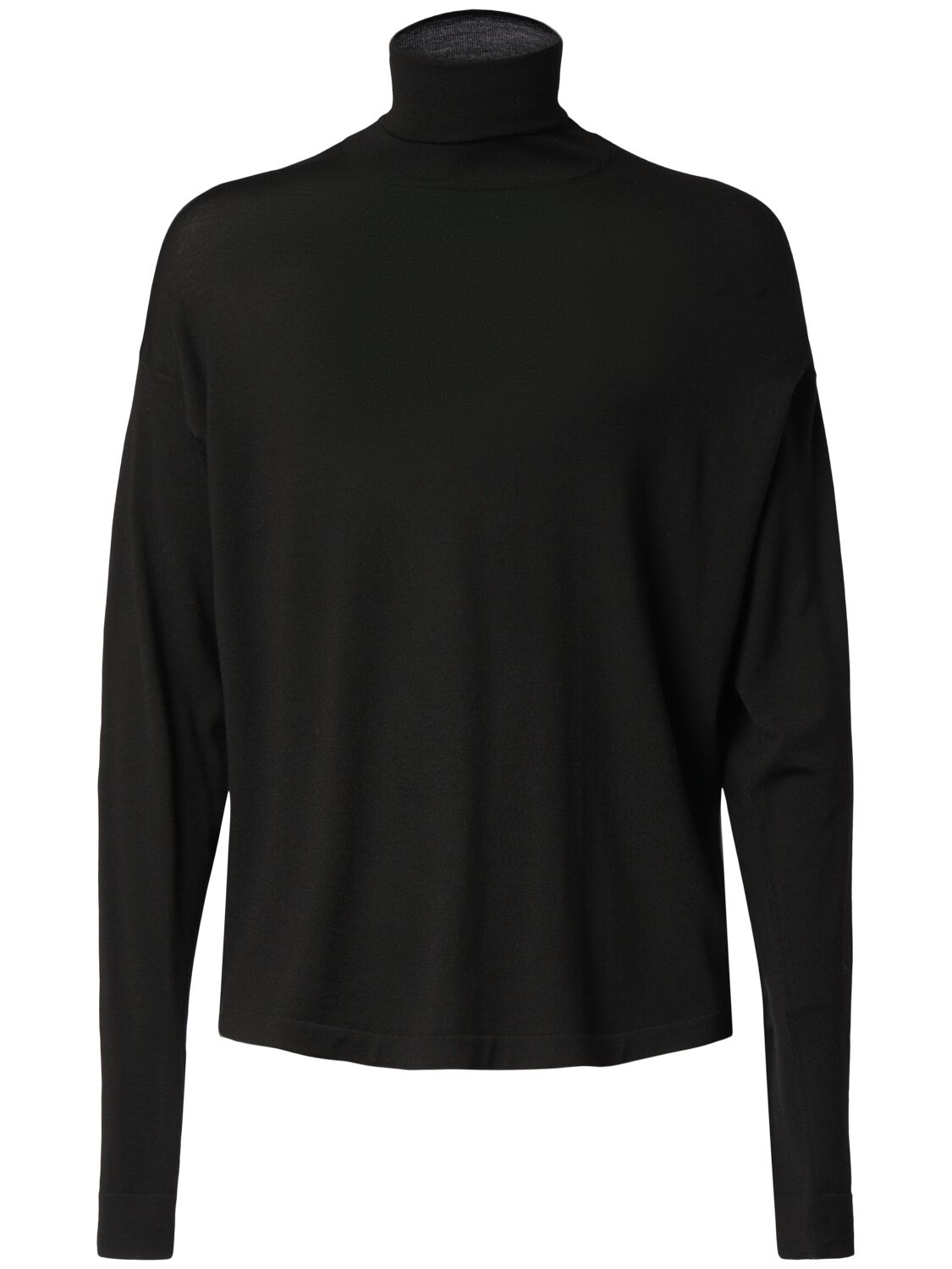 The Row Mavel Wool Knit Turtleneck Sweater In Black