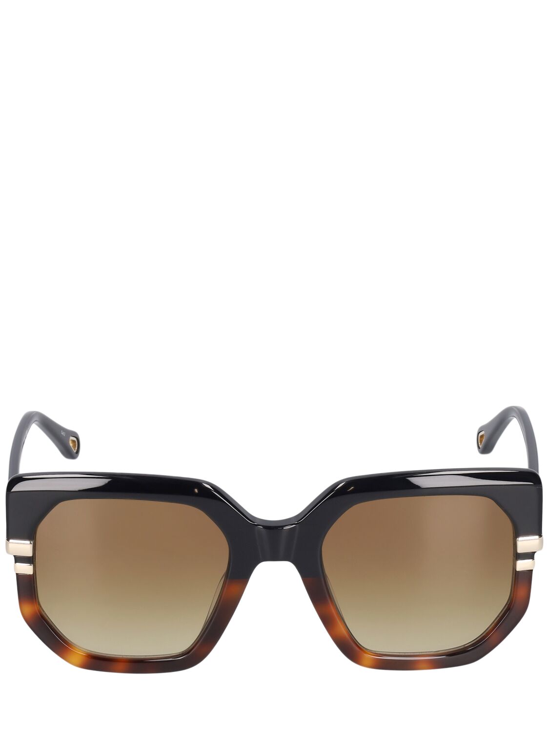Shop Chloé West Butterfly Bio-acetate Sunglasses In Black,brown