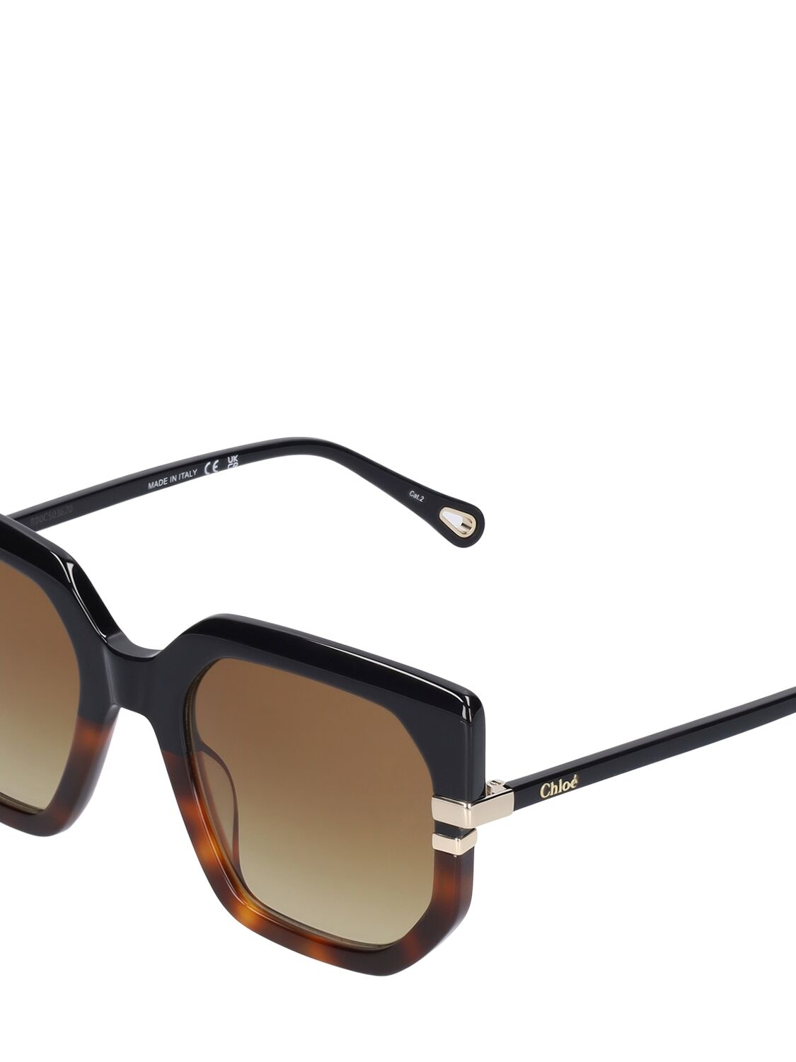 Shop Chloé West Butterfly Bio-acetate Sunglasses In Black,brown