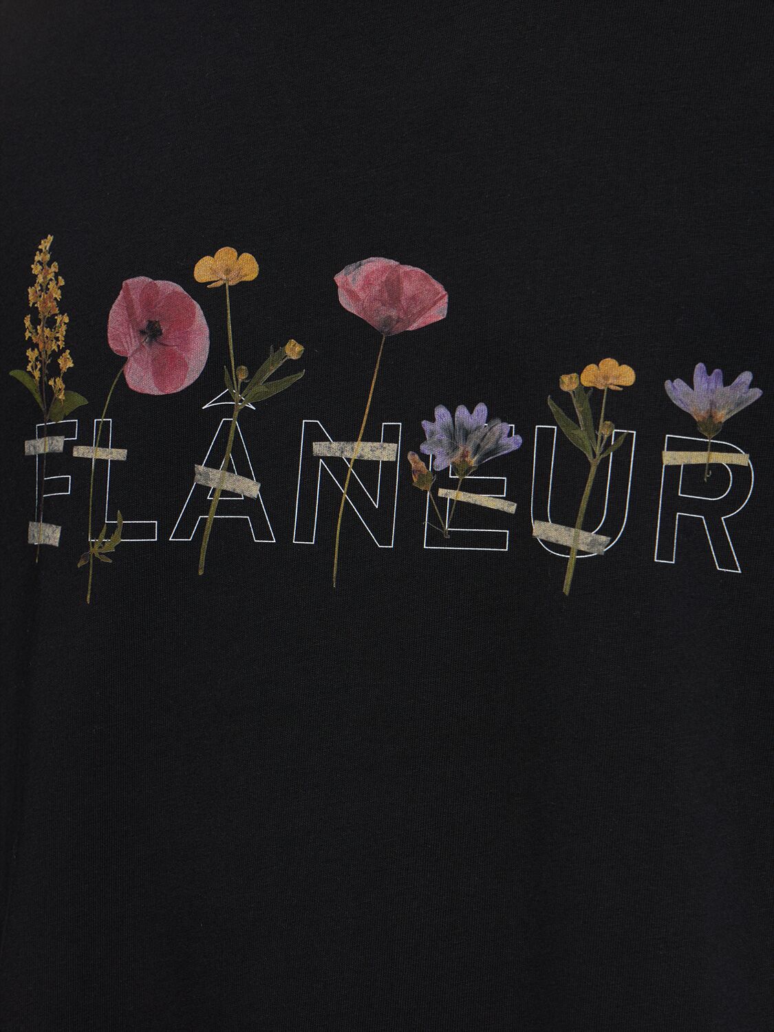 Shop Flâneur Botanical T-shirt In Black Oc