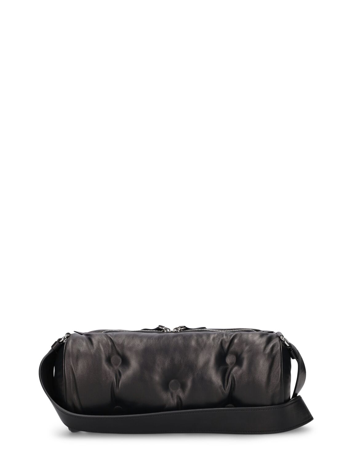 Shop Maison Margiela Glam Slam Pillow Leather Shoulder Bag In Black