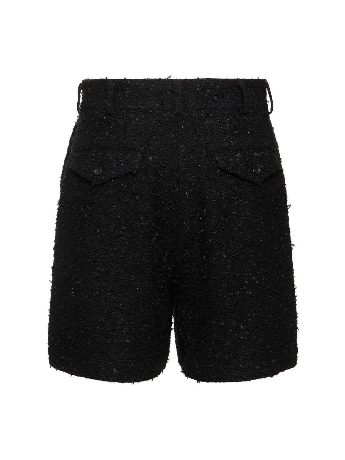 Shop Junya Watanabe Cotton Blend Tweed Shorts In Black