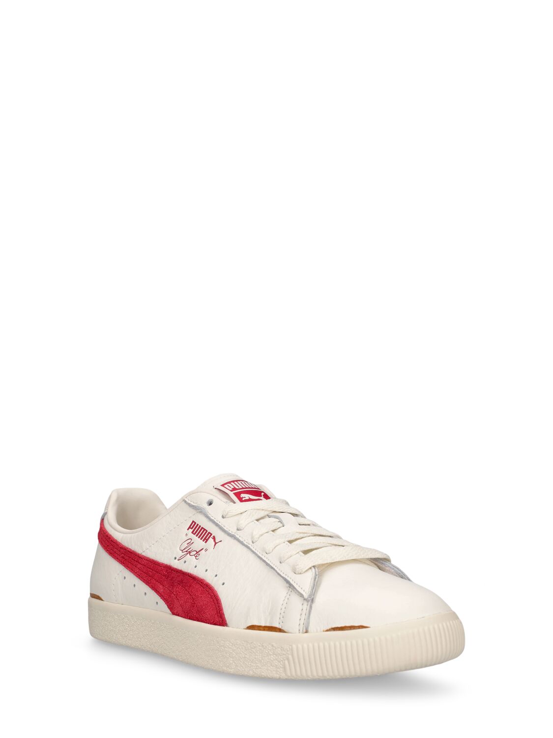 Shop Puma Neverworn Iii Clyde Sneakers In White,club Red