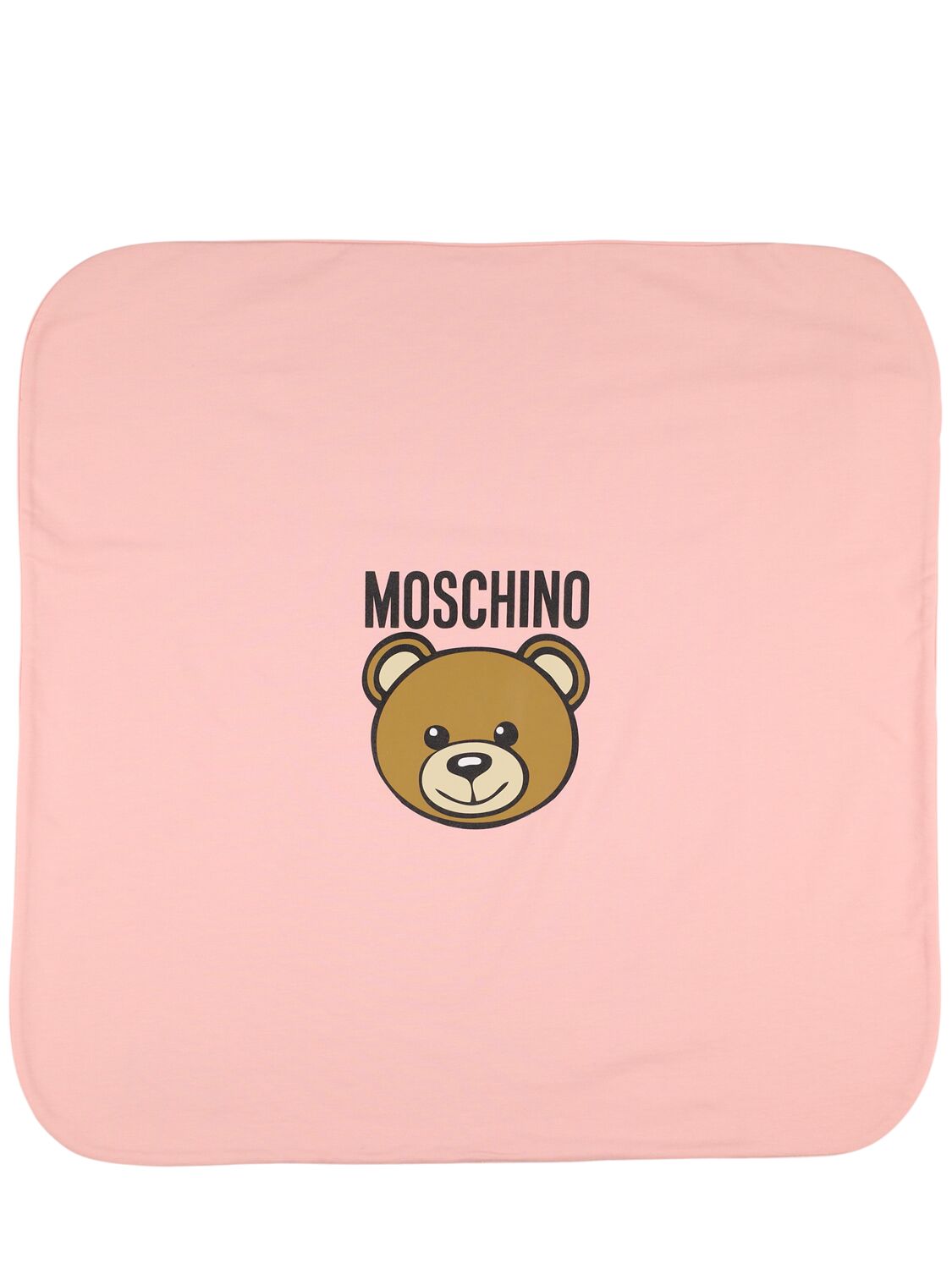Moschino Kids' Gepolsterte Decke Aus Baumwolljersey In Pink