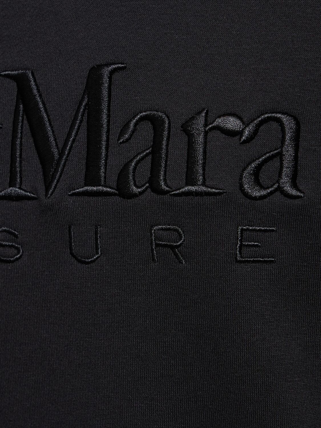 Shop Max Mara Stadio Jersey Hooded Sweatshirt In Black