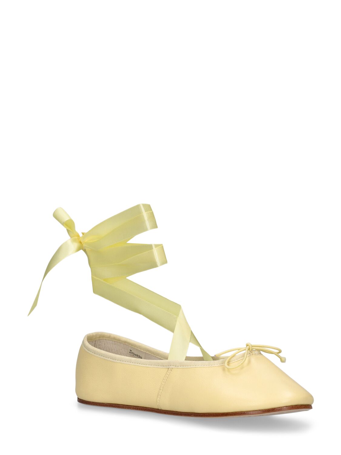 Shop Repetto 10mm Sophia Leather Ballerina Flats In Yellow