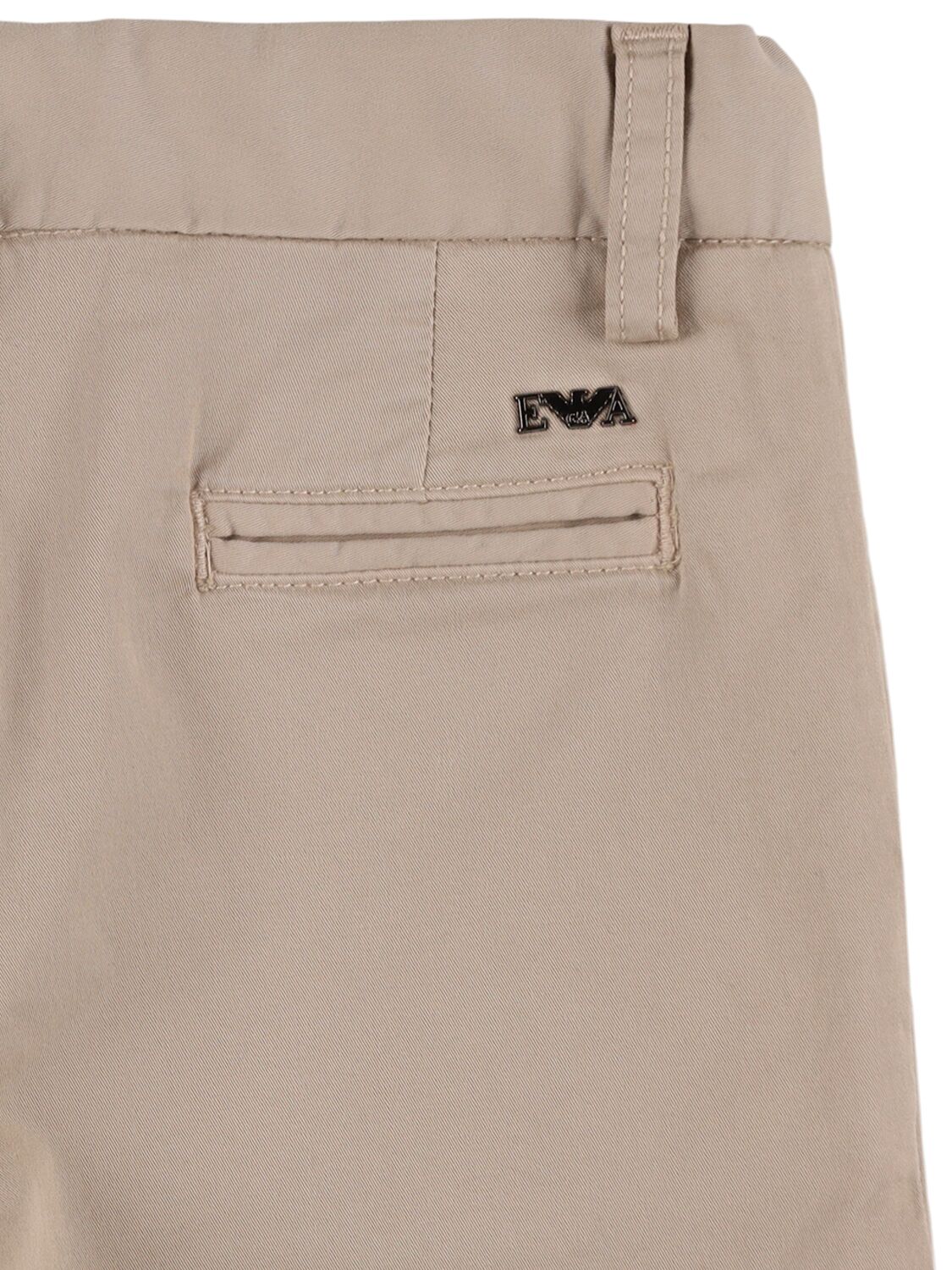 Shop Emporio Armani Cotton Gabardine Pants In Beige