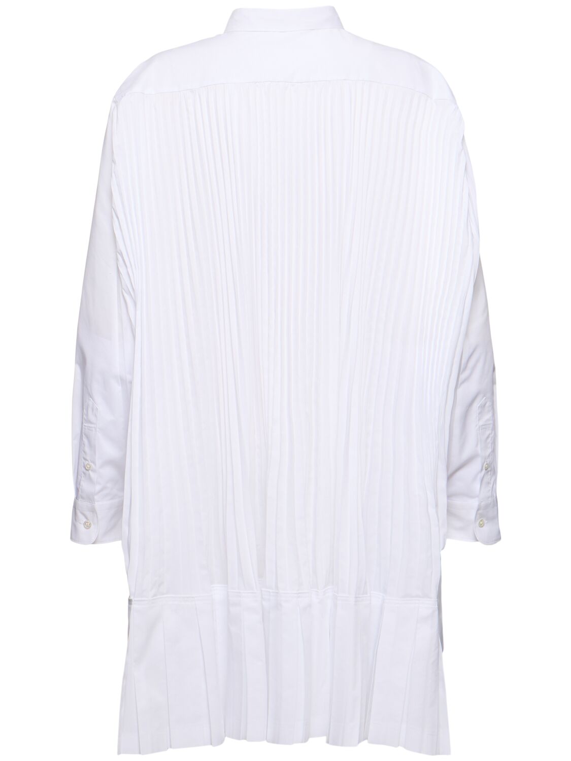 Shop Junya Watanabe Cotton Blend Pleated Shirt In White