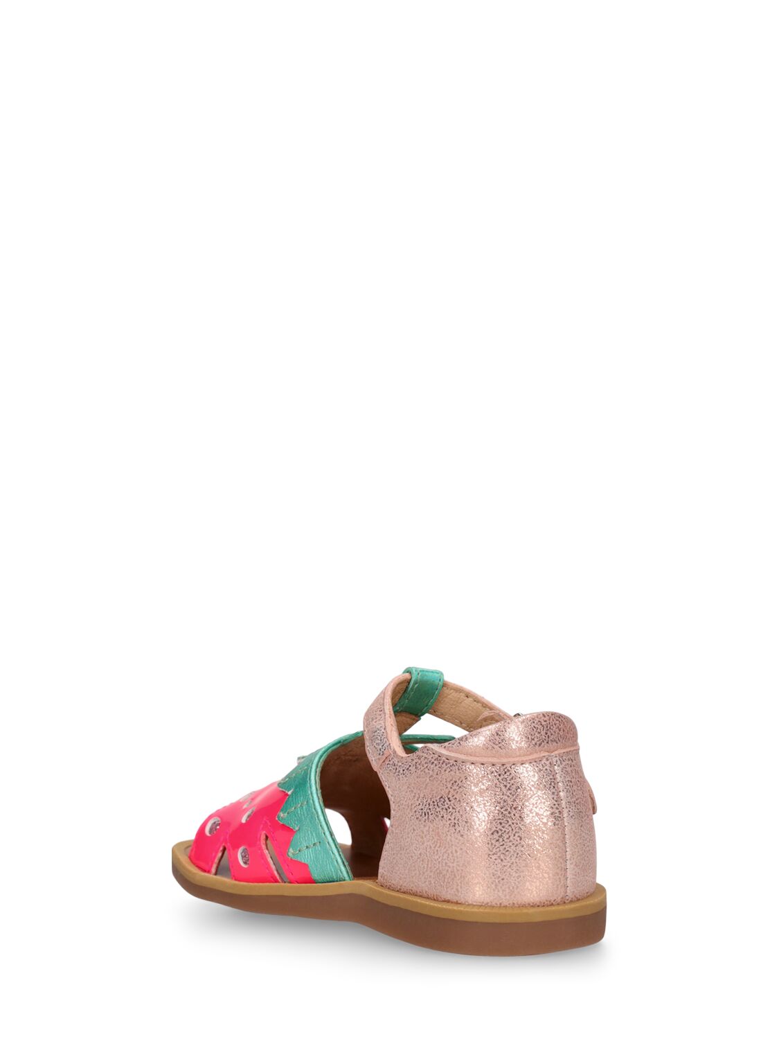 Shop Pom D'api Patent Leather Sandals W/ Flowers In Pink,red
