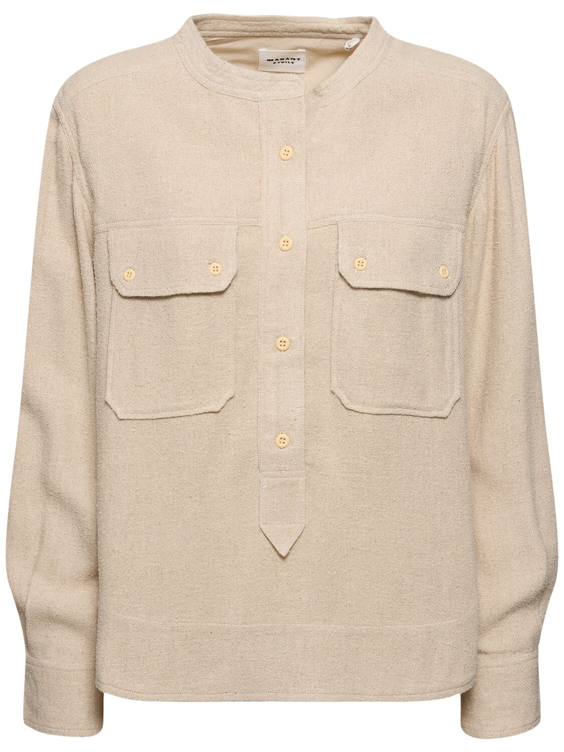 Marant Etoile Tecoyo Buttoned Silk Top In Ecru