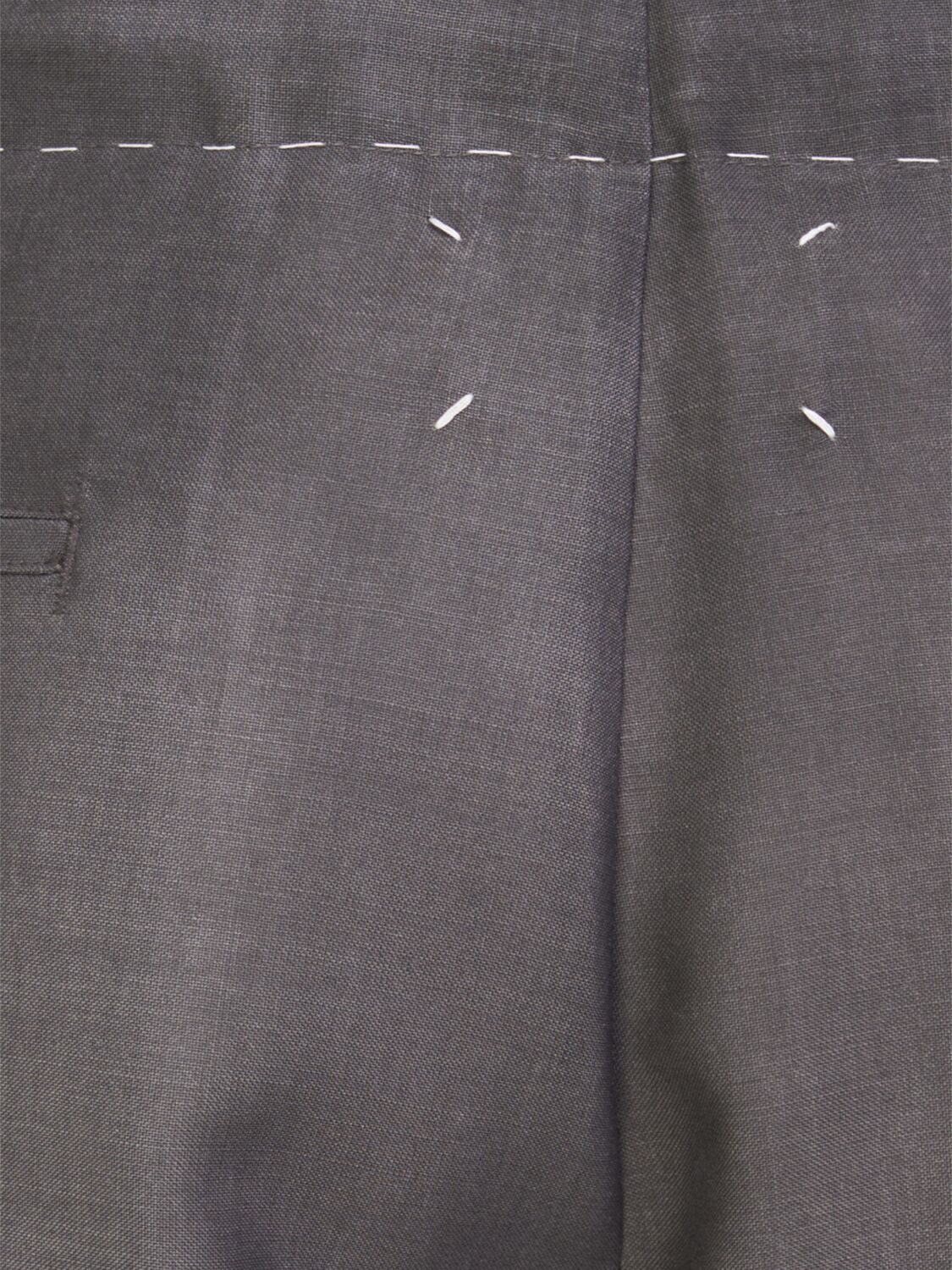 Shop Maison Margiela Spray Treatment Wool & Mohair Pants In Dark Taupe