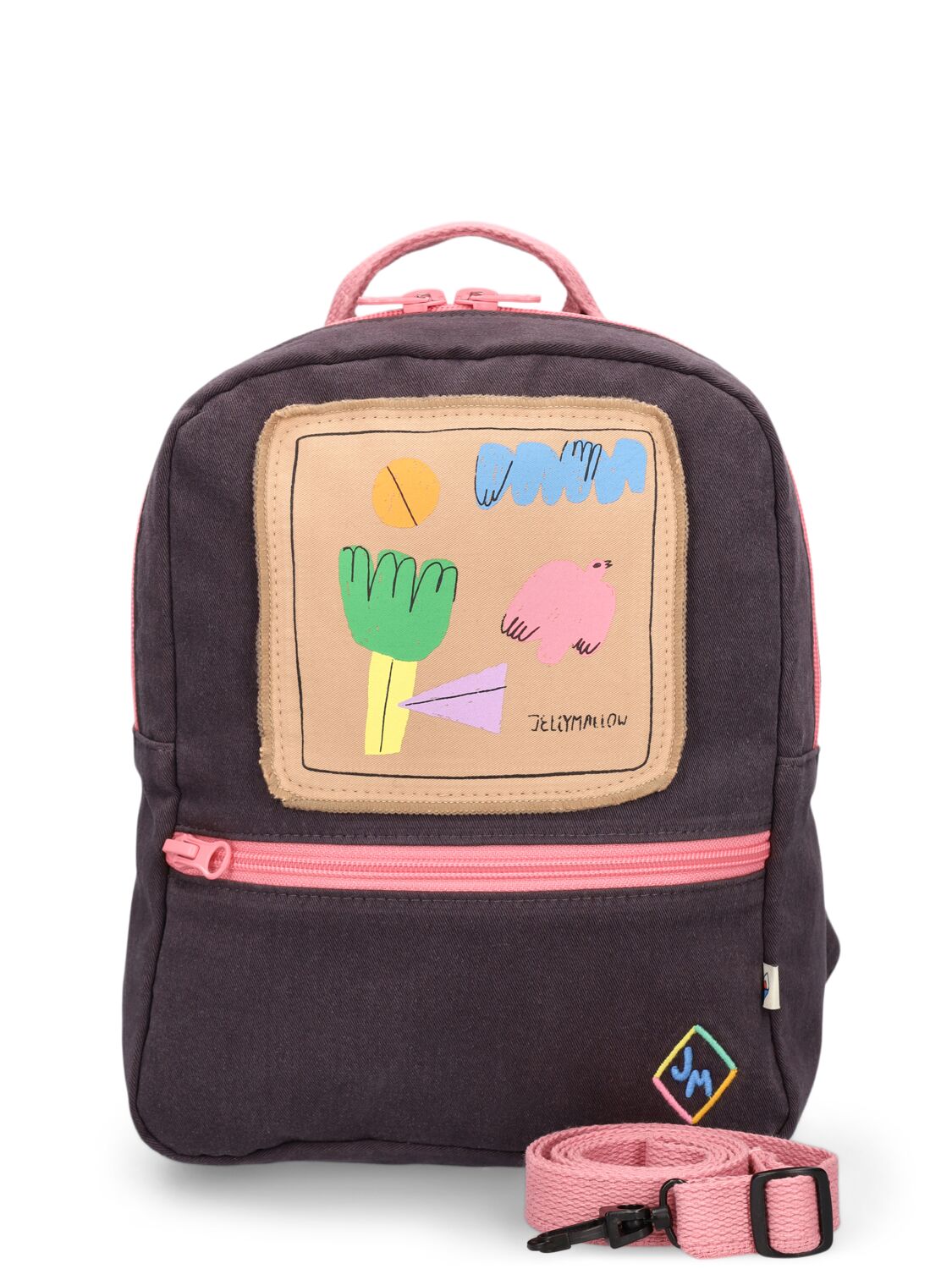 Jellymallow Kids' Cotton Backpack In 블랙