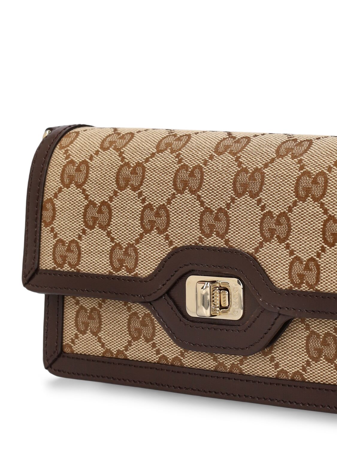 Shop Gucci Mini Gg Canvas Shoulder Bag In Ebony,cocoa