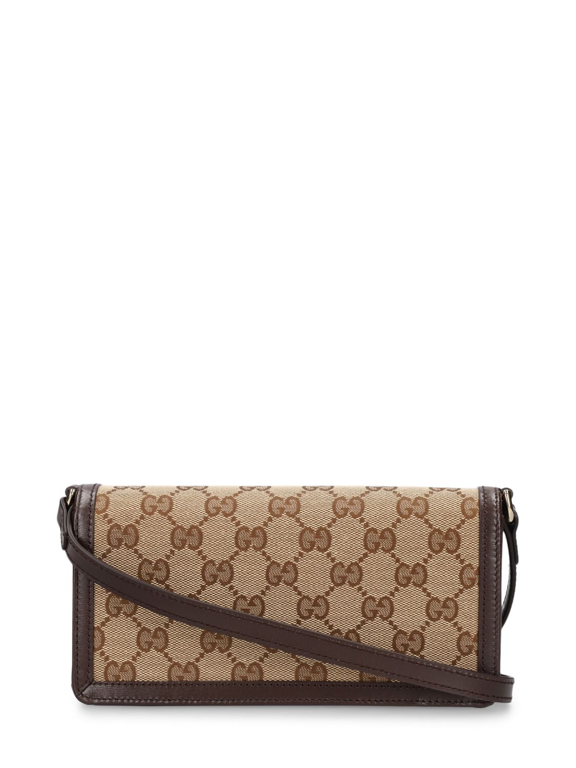 Shop Gucci Mini Gg Canvas Shoulder Bag In Ebony,cocoa