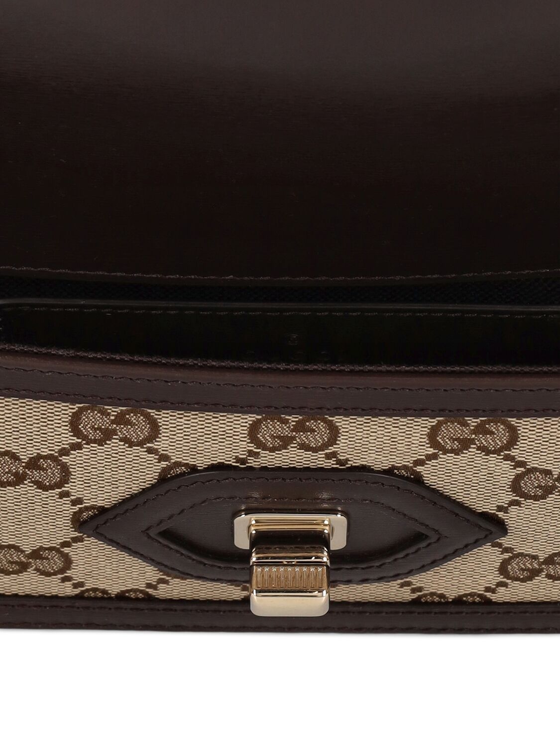 Shop Gucci Mini Gg Canvas Shoulder Bag In Ebony,cocoa