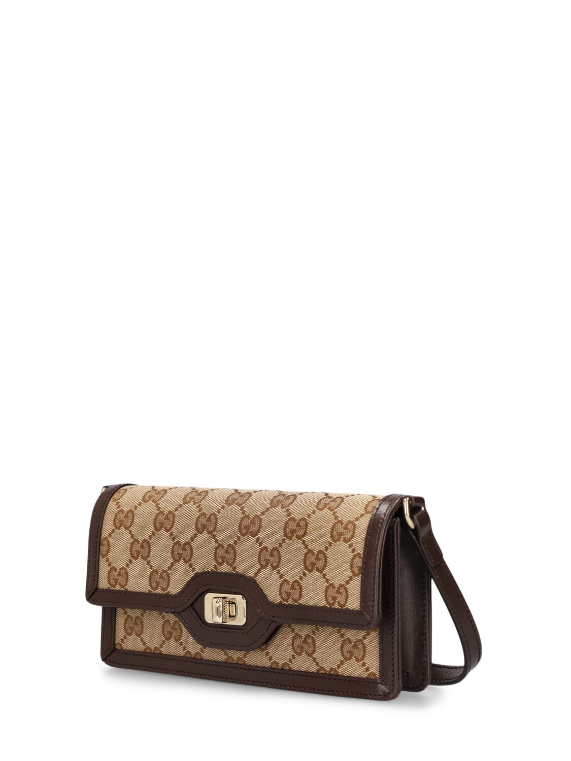 Shop Gucci Mini Gg Canvas Shoulder Bag In Ebony,cocoa