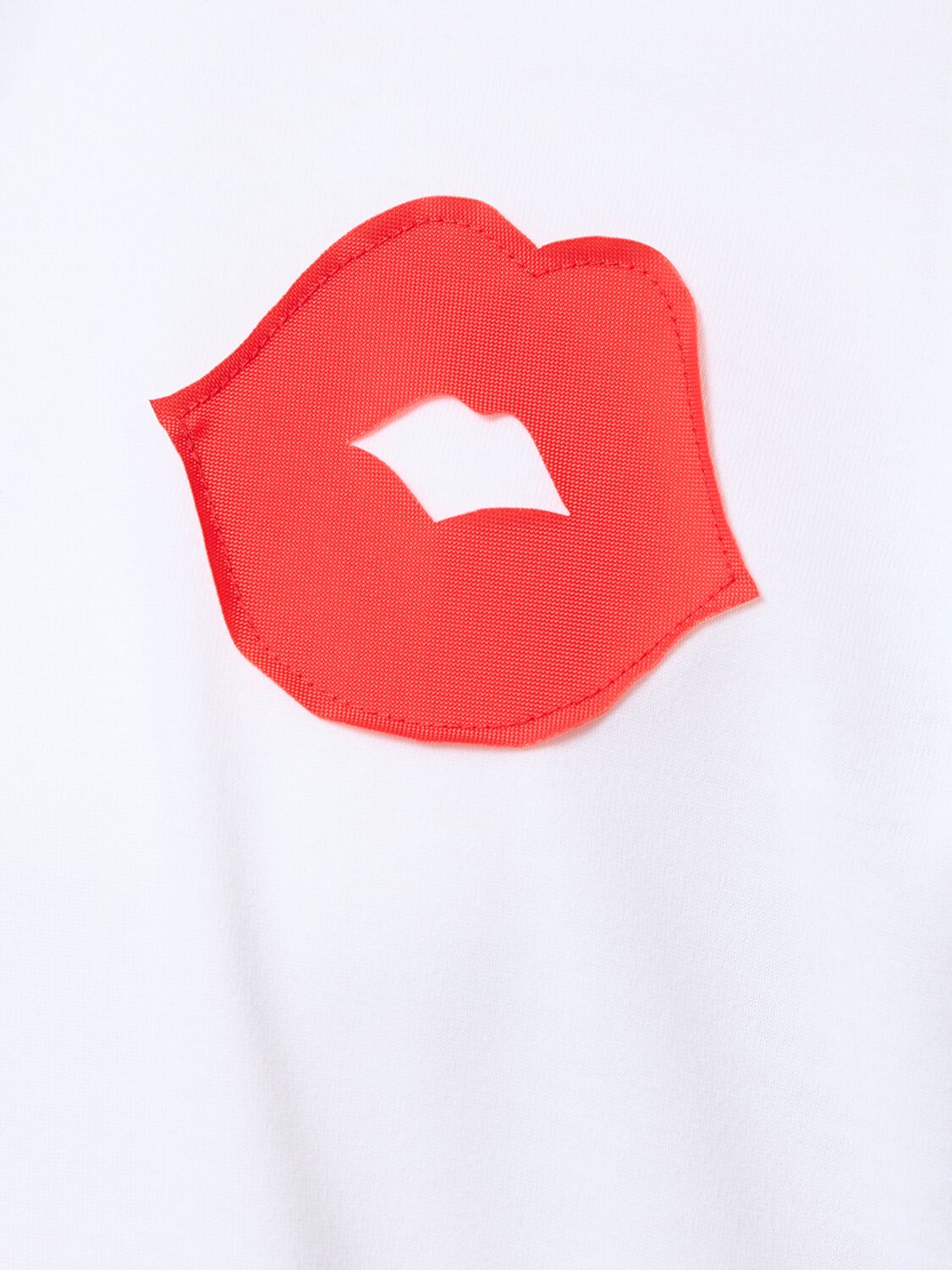 Shop Comme Des Garçons Cotton Jersey T-shirt In White,red