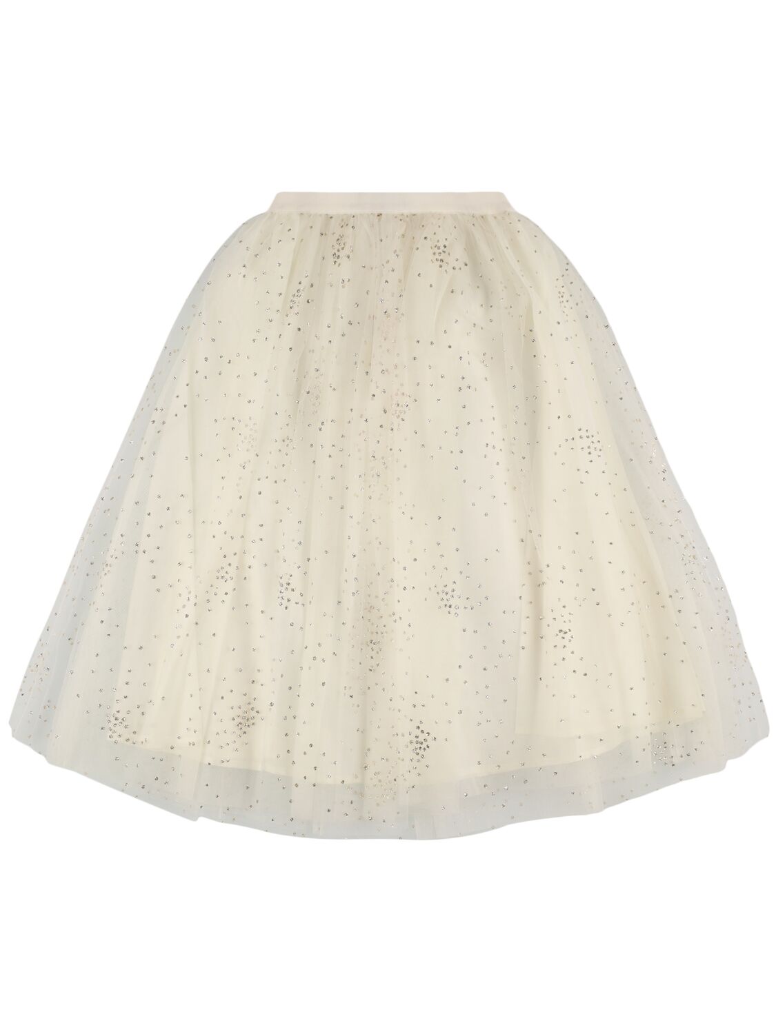 Shop Bonpoint Glittered Stretch Tulle & Satin Skirt In White
