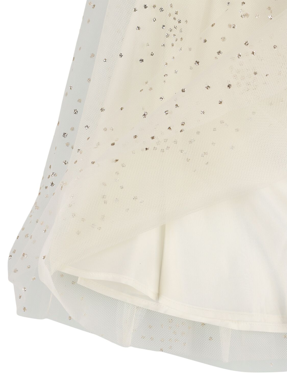 Shop Bonpoint Glittered Stretch Tulle & Satin Skirt In White