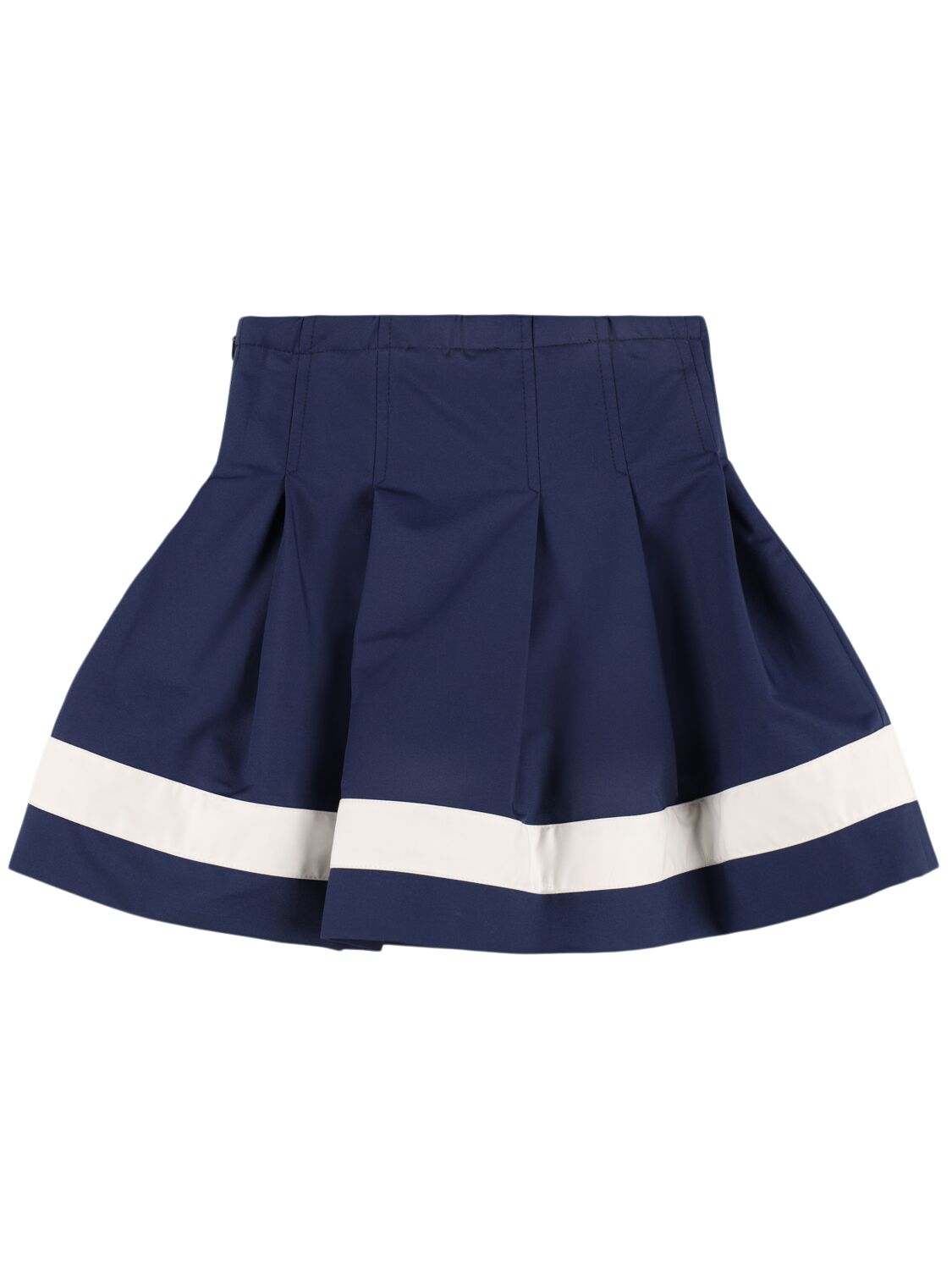 Shop Monnalisa Stretch Cotton Levantine Skirt In 네이비