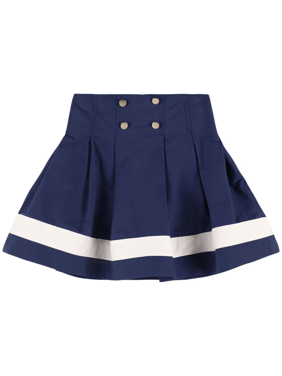 Monnalisa Kids' Stretch Cotton Levantine Skirt In 네이비