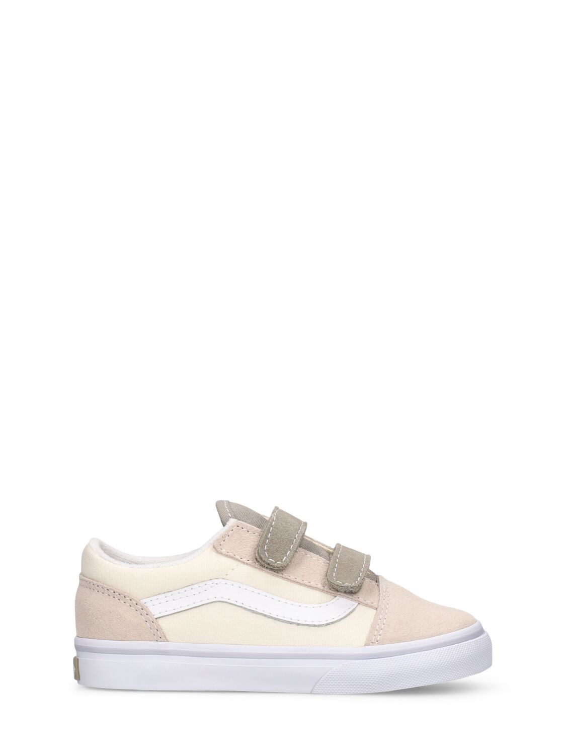 Vans Kids' Old Skool V Leather Sneakers In White