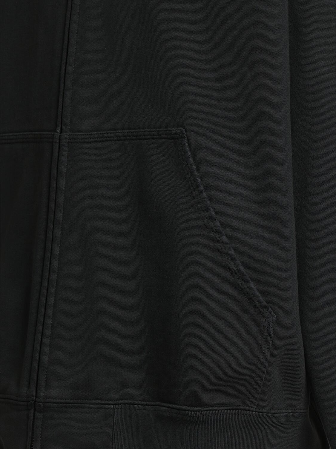 Shop Maison Margiela Cotton Jersey Zipped Sweatshirt In Washed Black