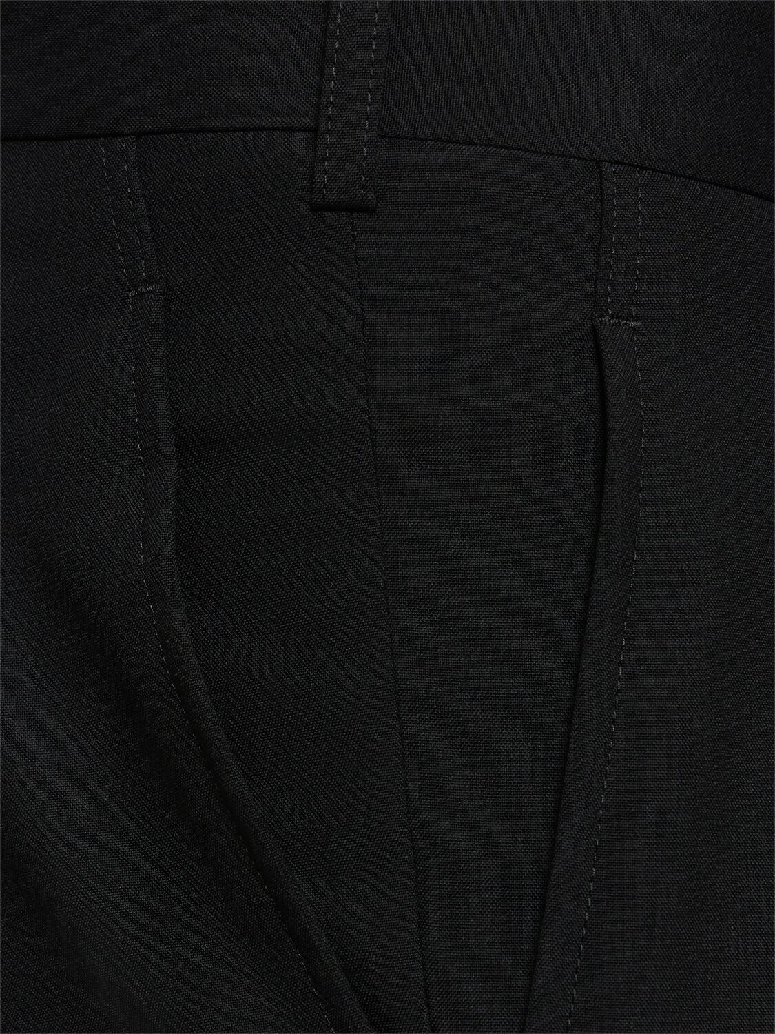 Shop Comme Des Garçons Pleated Wool Pants In Black