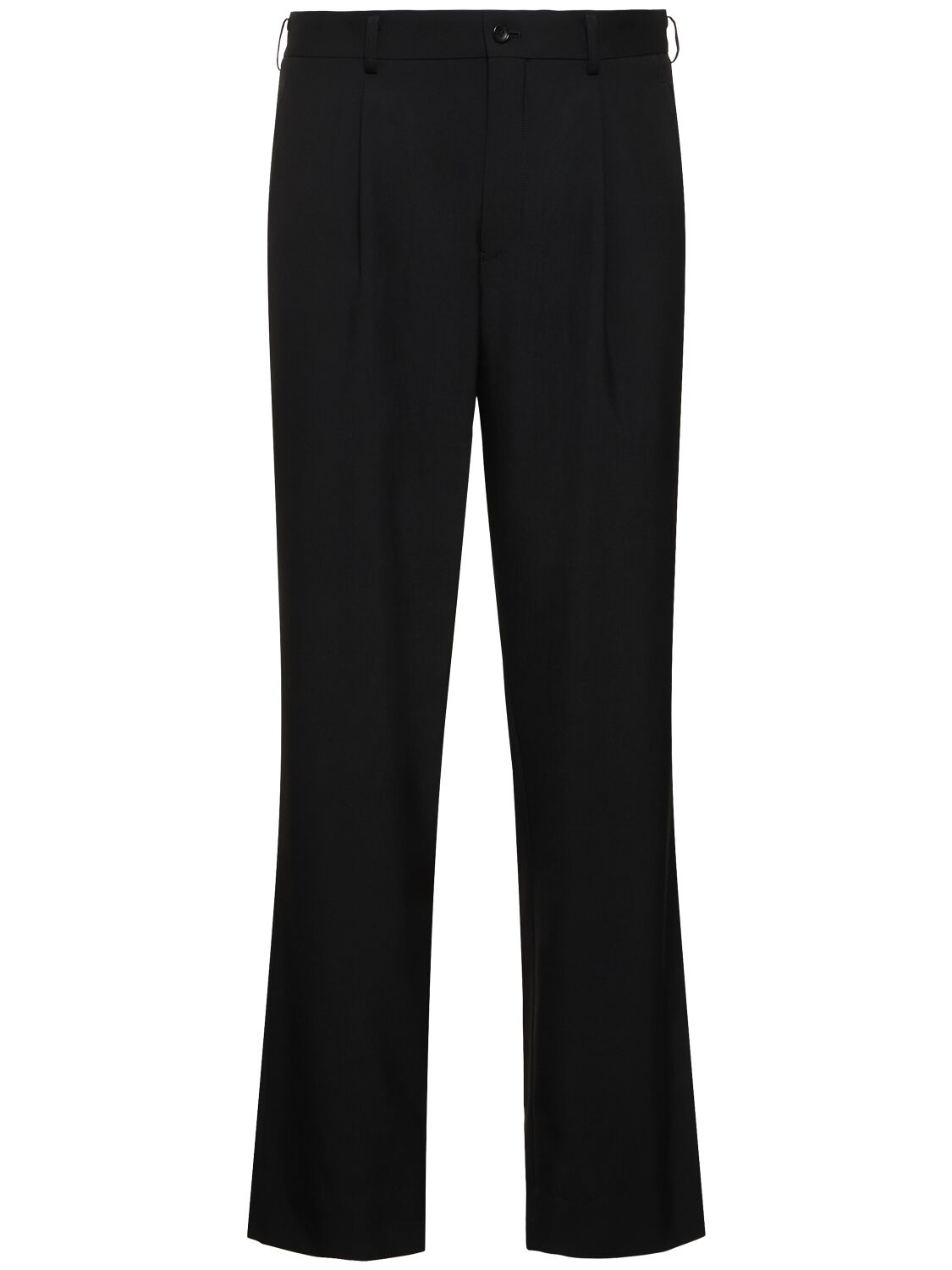 Comme Des Garçons Pleated Wool Trousers In Black