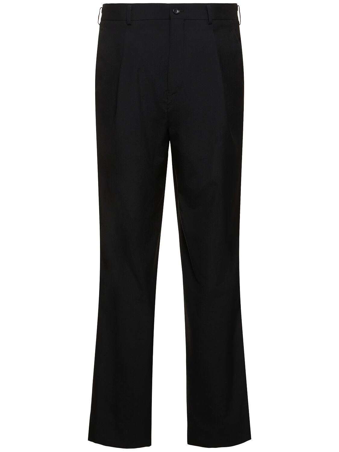 Shop Comme Des Garçons Pleated Wool Pants In Black