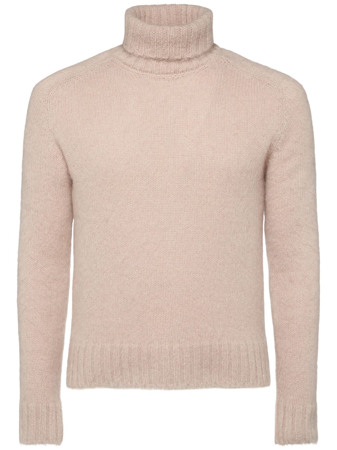 Shop Tom Ford Brushed Wool Blend Roll Neck Sweater In 浅粉色