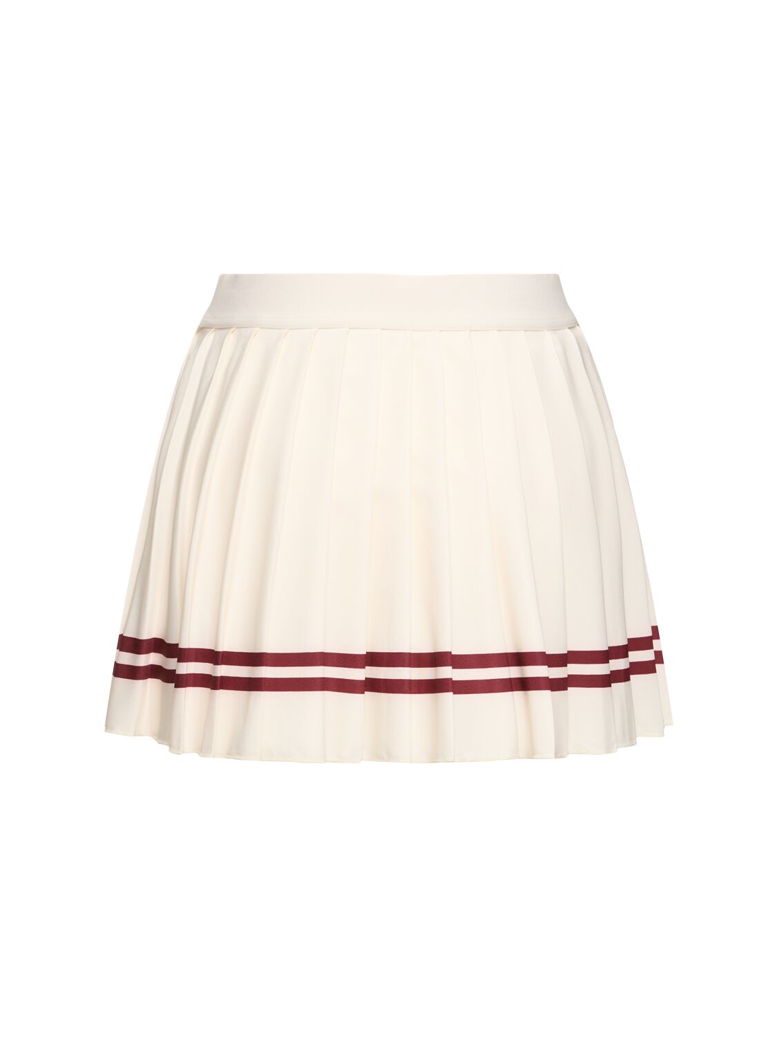 Shop Sporty And Rich Classic Logo Pleated Skirt In Beige,white