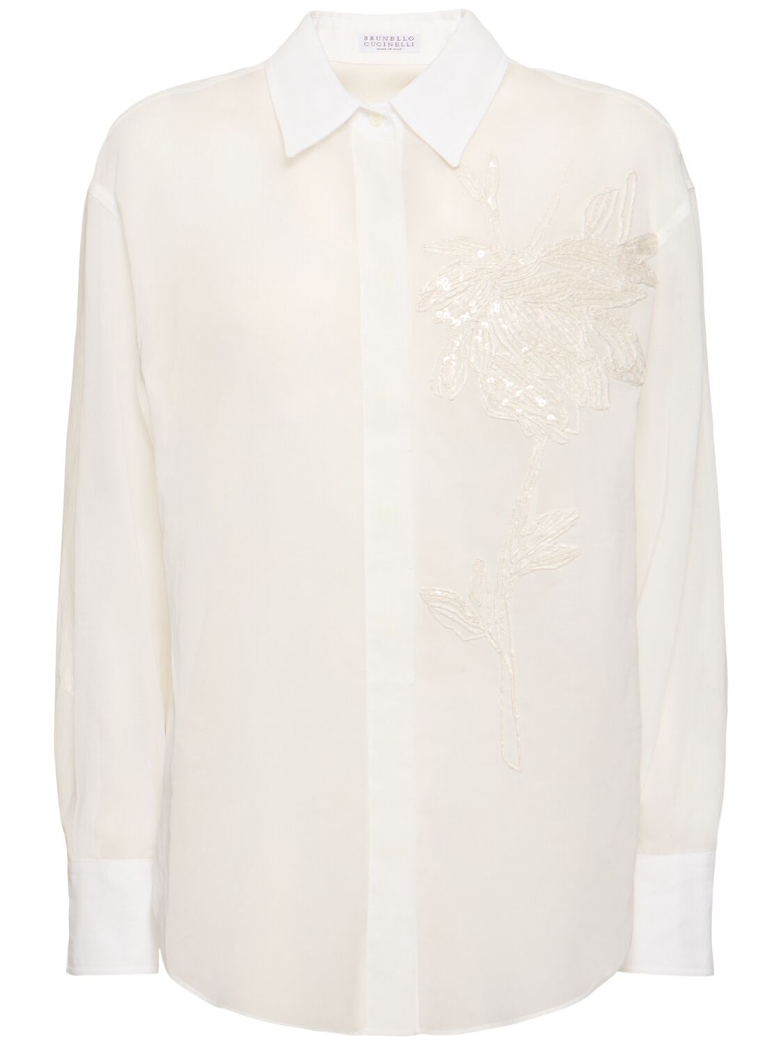 Brunello Cucinelli Cotton Gauze Shirt In White