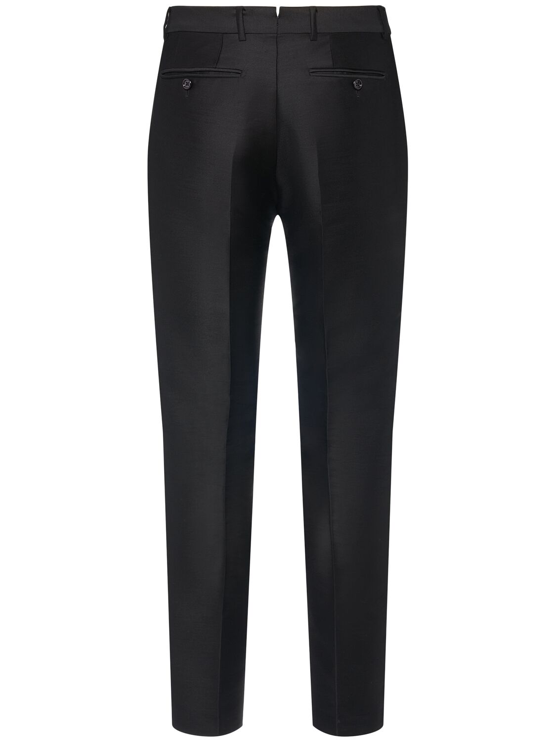 Shop Tom Ford Wool Blend Twill Straight Pants In 黑色