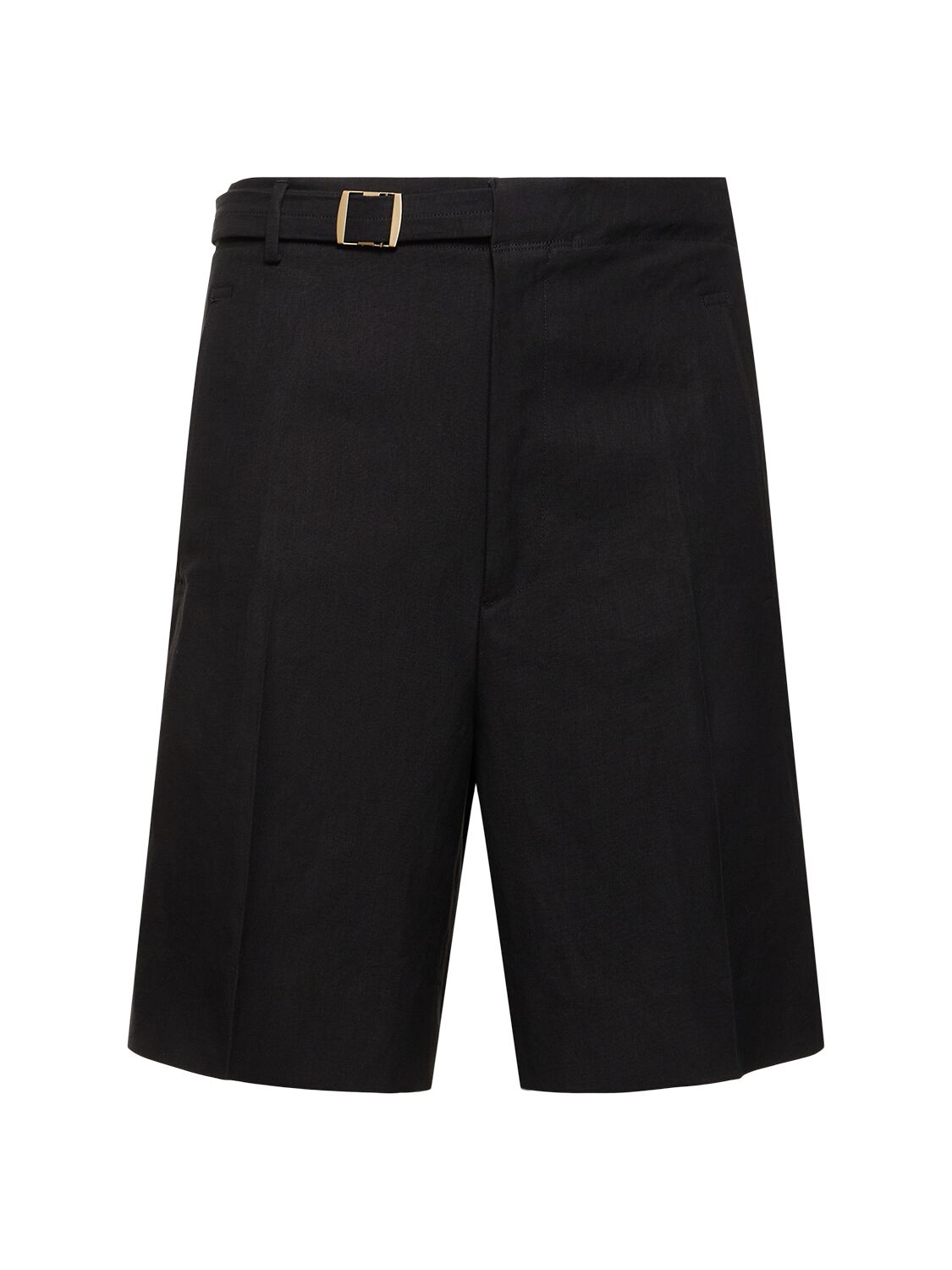Shop Zegna Oasi Linen Shorts In Black