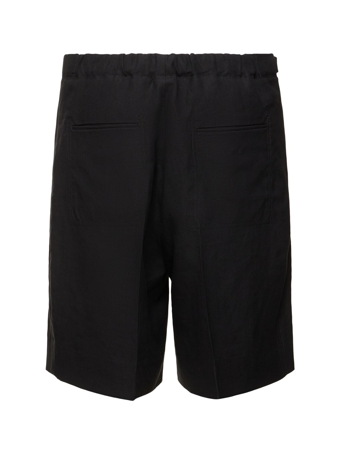 Shop Zegna Oasi Linen Shorts In Black