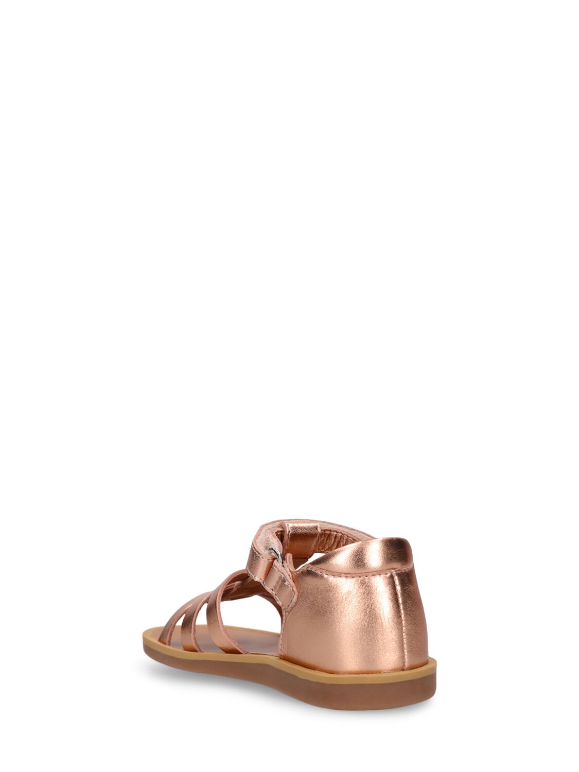 Shop Pom D'api Metallic Leather Strap Sandals In 골드