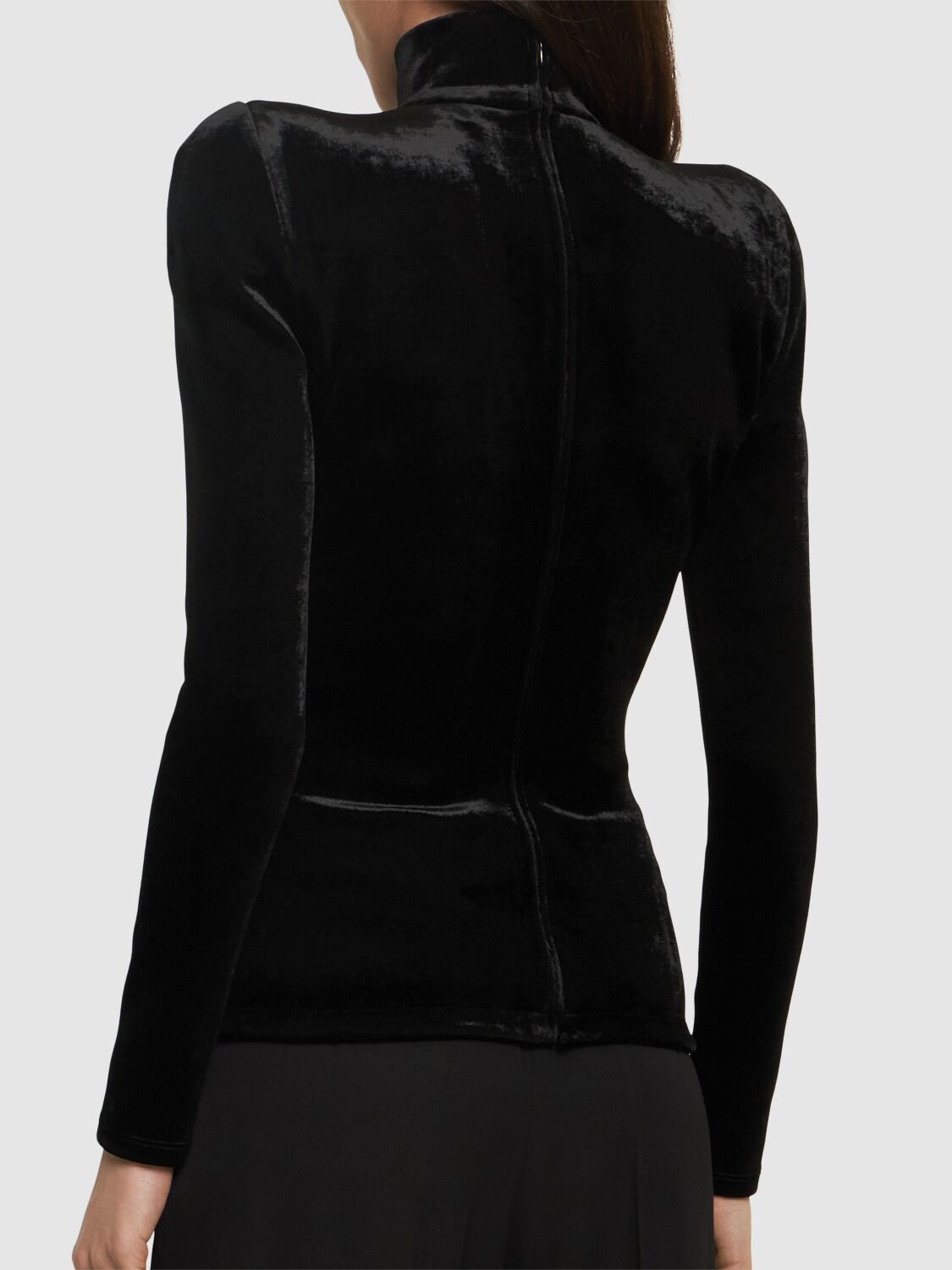 BALENCIAGA VISCOSE BLEND ROUND SHOULDER TOP 