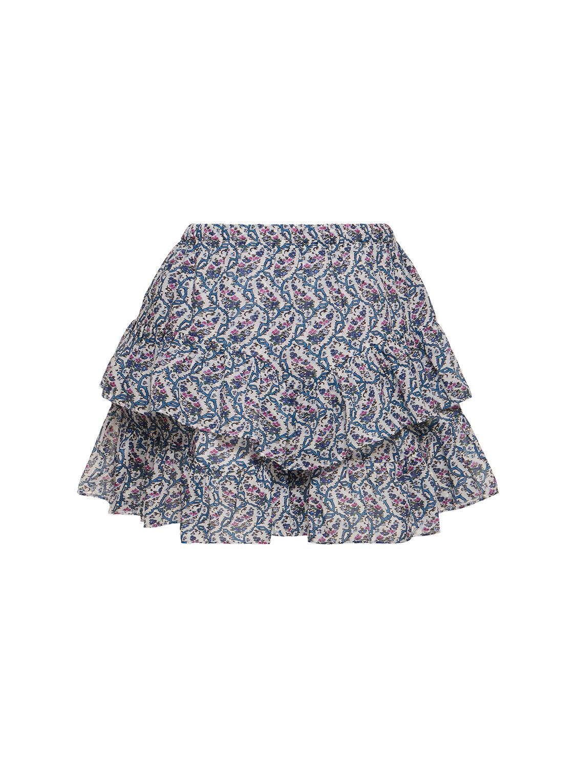 Marant Etoile Jocadia Ruffled Cotton Miniskirt In Ecru,multi