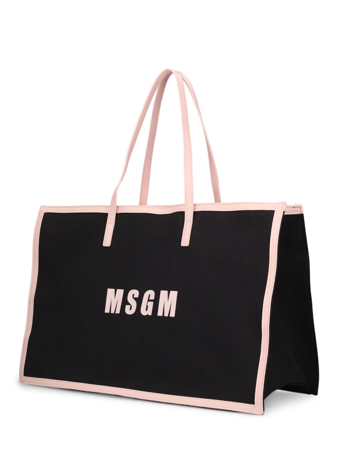 Shop Msgm Canvas Shopper Bag In 블랙