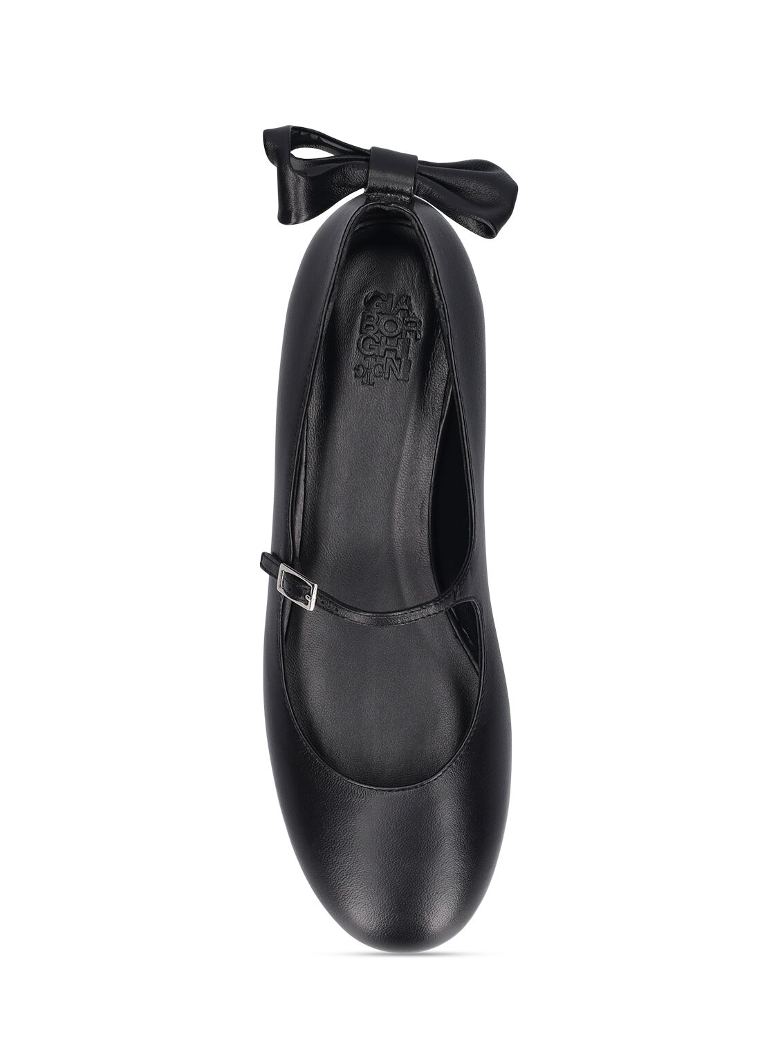 Shop Gia Borghini 10mm Grete Leather Ballerinas In Black