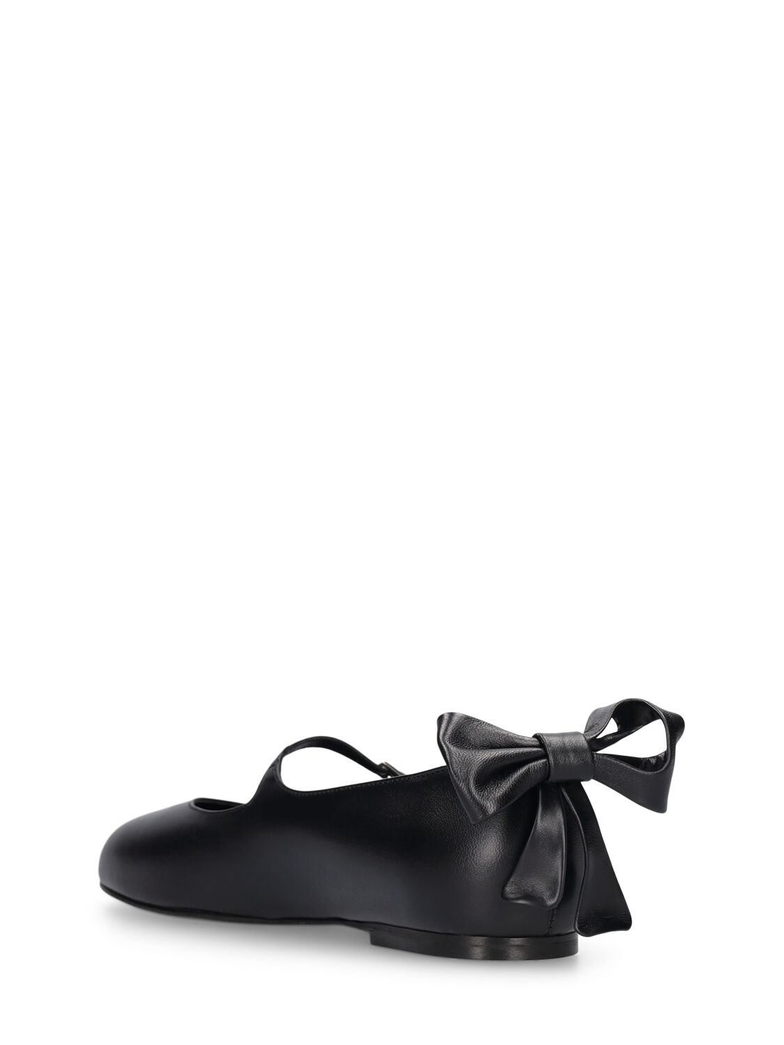 Shop Gia Borghini 10mm Grete Leather Ballerinas In Black