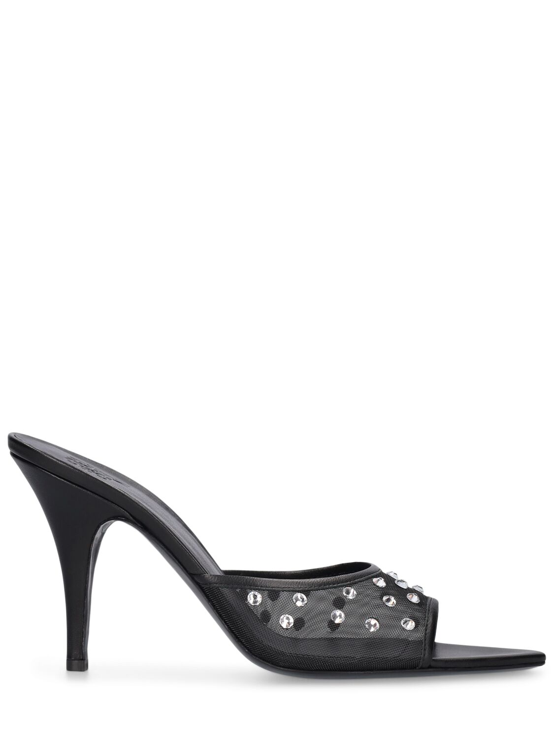 Gia Borghini 90mm Honorine Mesh Sandals In Black,silver