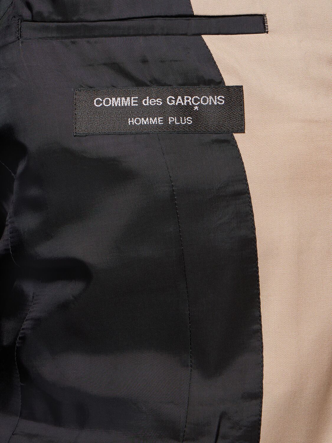 Shop Comme Des Garçons Wool Double Blazer In Beige,grey