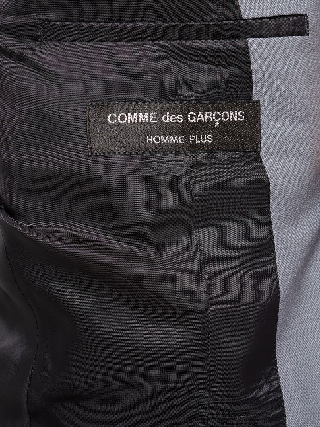 Shop Comme Des Garçons Wool Double Blazer In Beige,grey