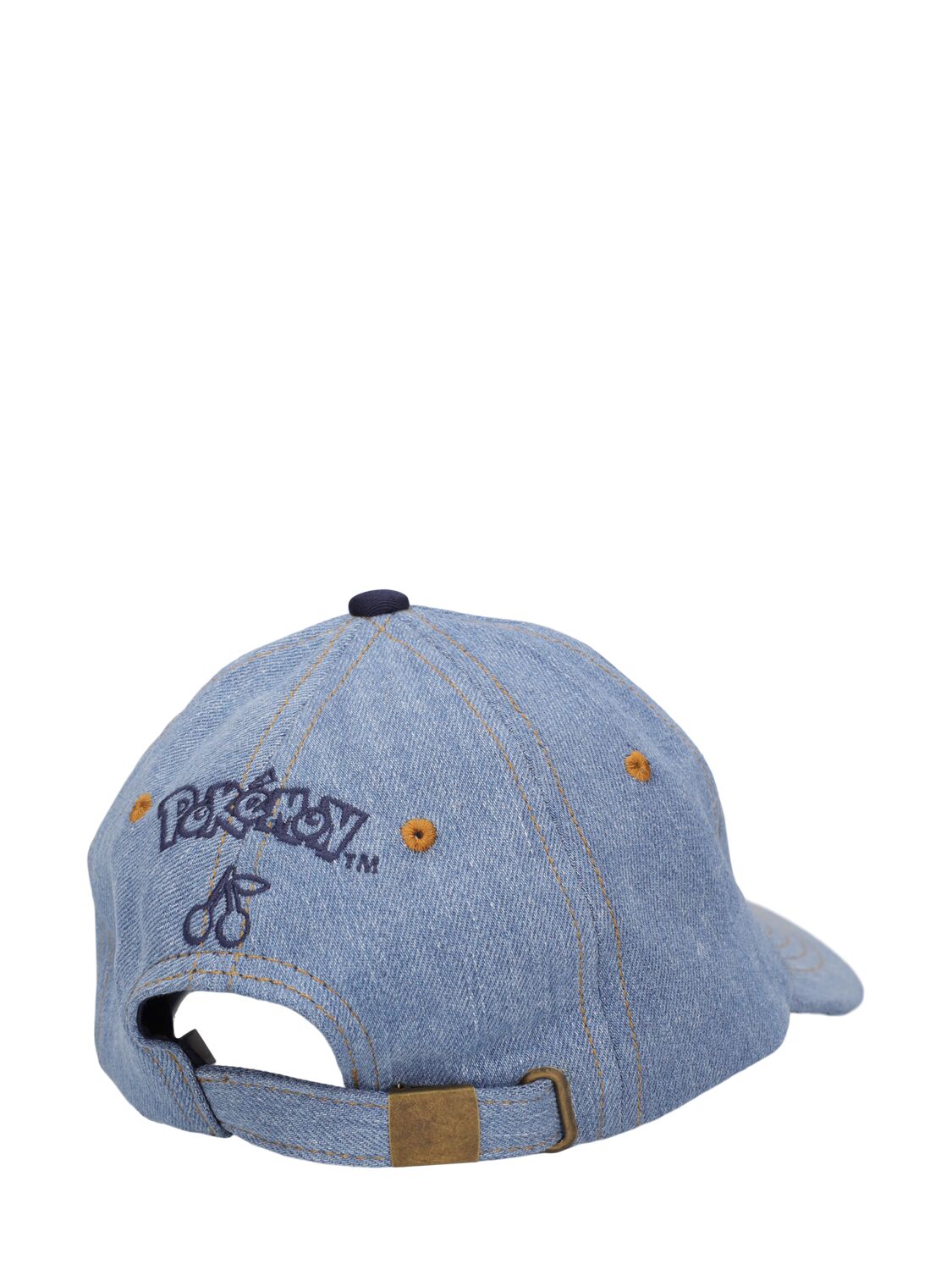 Shop Bonpoint Pikatchu Printed Chambray Hat In Blue