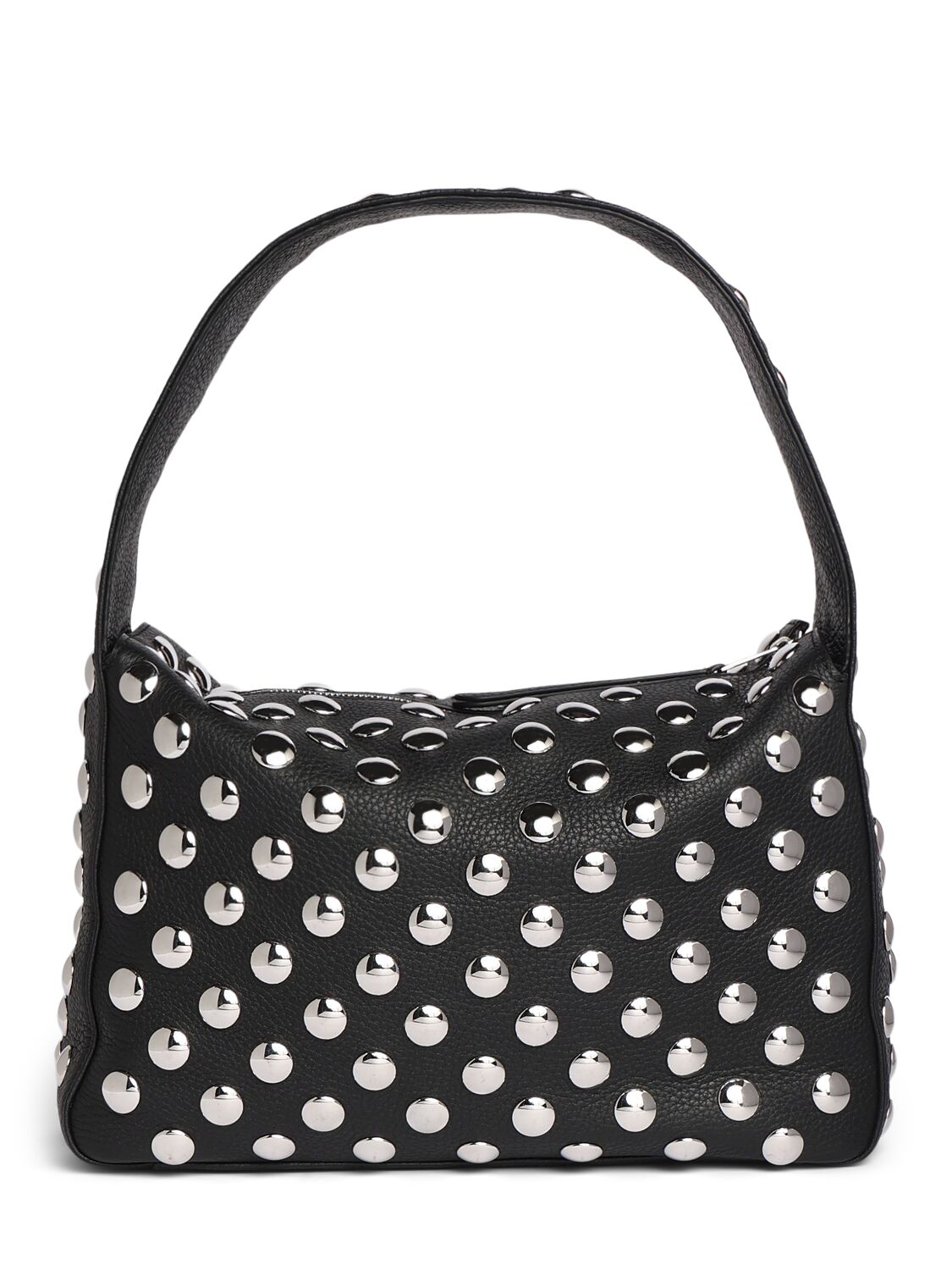 Shop Khaite Elena Grained Leather Shoulder Bag In Black