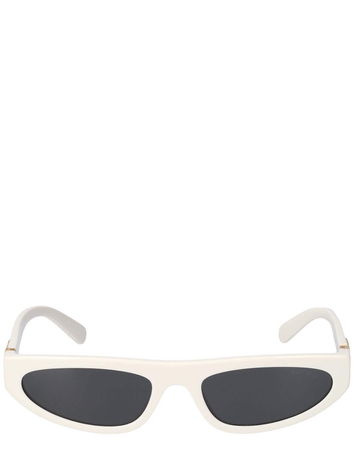 Miu Miu Cat-eye Mask Acetate Sunglasses In White