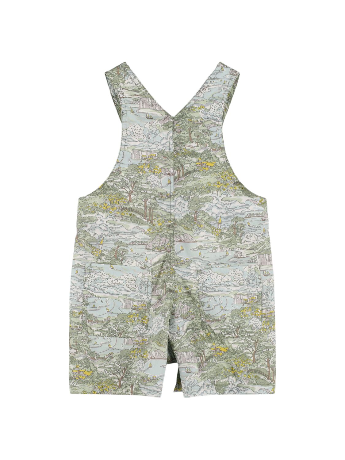 Shop Bonpoint Cotton Poplin Overalls In Multicolor