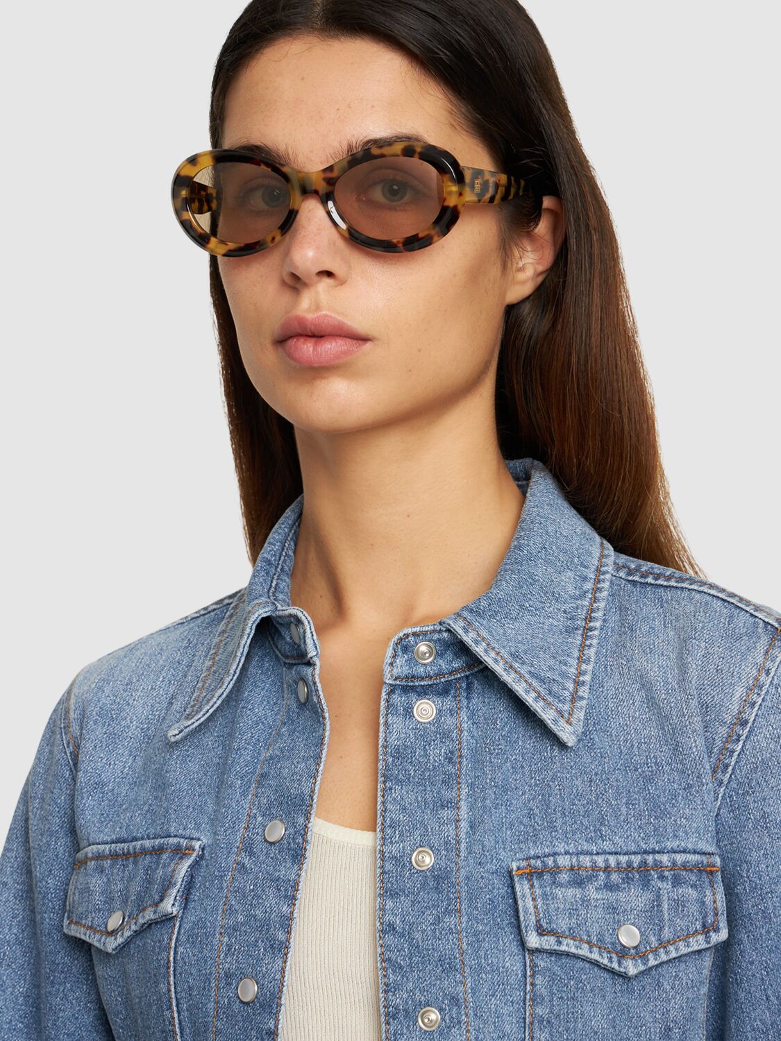 Shop Totême The Ovals Acetate Sunglasses In Tortoiseshell/brown